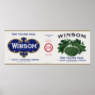 Oude Groentebliklabel Kunst, Winsom Erwten Poster