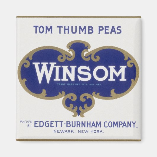 Oude Groentebliklabel Kunst, Winsom Peas Magneet (Voorkant)
