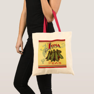 Oude groentebliklabelkunst, Iona-merkerwten Tote Bag
