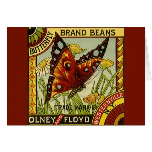 Oude groentelabelkunst, Butterfly merk bonen (Voorkant Horizontaal)
