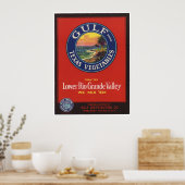 oude groenten kratelmerken poster (Keuken)