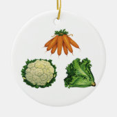 Oude Groenten; Wortelen, Bloemkool, Sla Keramisch Ornament (Voorkant)