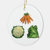 Oude Groenten; Wortelen, Bloemkool, Sla Keramisch Ornament (Links)