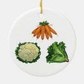 Oude Groenten; Wortelen, Bloemkool, Sla Keramisch Ornament (Achterkant)