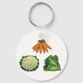 Oude groenten; wortelen, bloemkool, sla sleutelhanger (Achterkant)