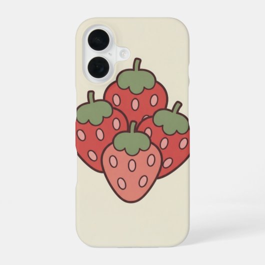 Oude Groep Aardbeien iPhone 16 Hoesje (Achterkant)