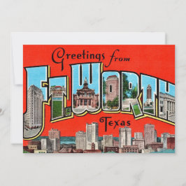 Oude Groet Fort Worth TX 5x7 Grote Ansichtkaart Bedankkaart