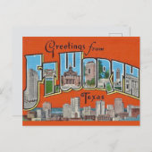 Oude groet  Fort Worth TX  Briefkaart (Voorkant / Achterkant)