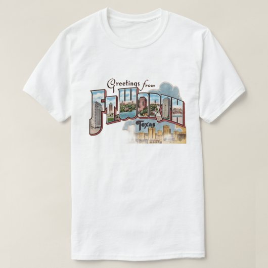 Oude Groet Fort Worth TX T-shirt (Design voorkant)