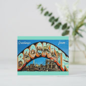 Oude groet uit Brooklyn NY Briefkaart (Staand voorkant)