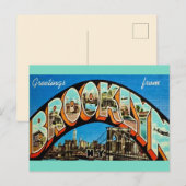Oude groet uit Brooklyn NY Briefkaart (Voorkant / Achterkant)