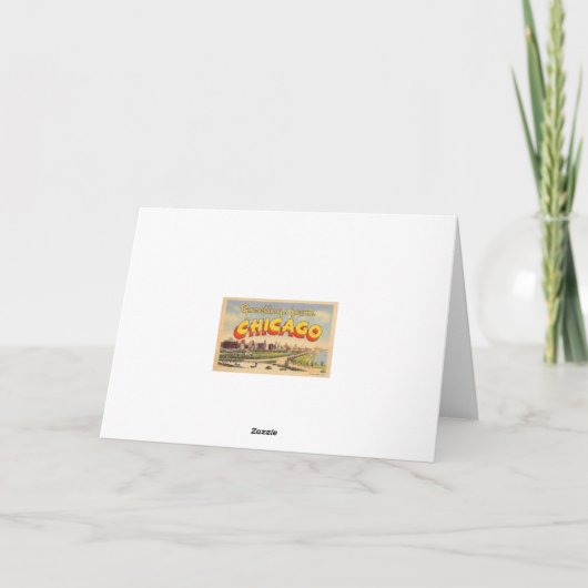 Oude groet uit Chicago kaart (Achterkant)