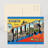 Oude Groet van Billings MT Briefkaart (Voorkant / Achterkant)