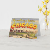 Oude groet van Chicago kaart (Gele Bloem)