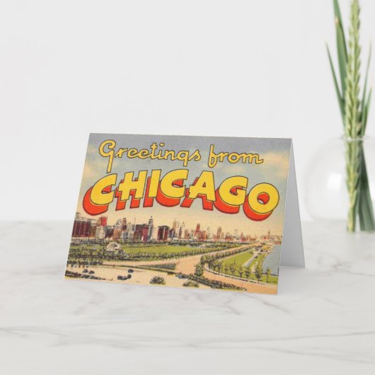 Oude groet van Chicago kaart (Voorkant)