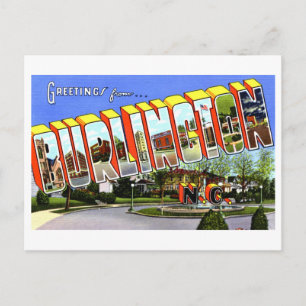 Oude groeten uit Burlington, North Carolina, Briefkaart