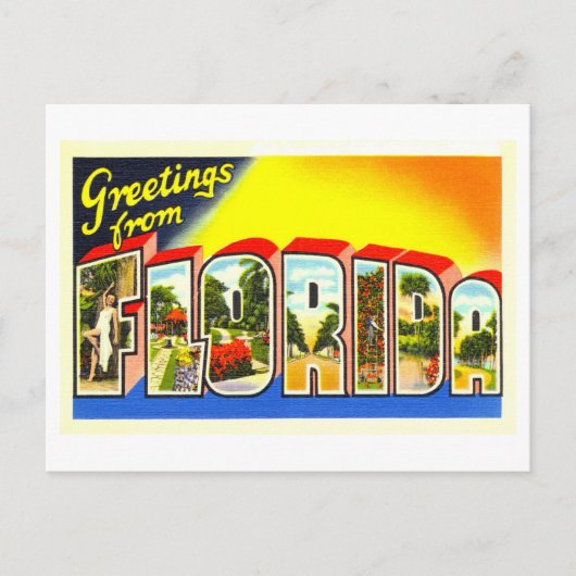 Oude Groeten uit Florida Briefkaart (Voorkant)