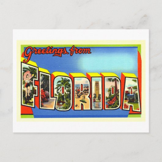 Oude Groeten uit Florida Briefkaart (Voorkant)