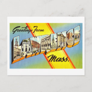 Oude groeten uit Lawrence, Massachusetts Briefkaart