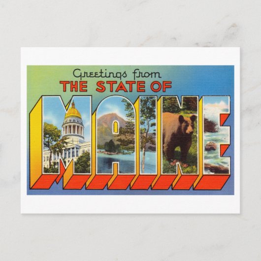 Oude Groeten uit Maine Briefkaart (Voorkant)