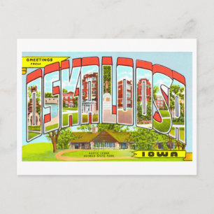 Oude groeten uit Oskaloosa, Iowa, Briefkaart