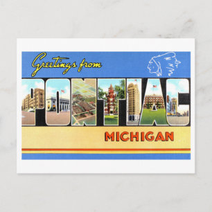 Oude groeten uit Pontiac, Michigan, Briefkaart