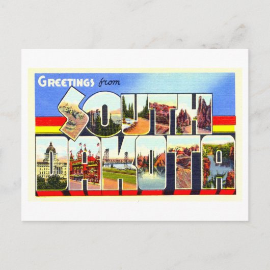 Oude groeten uit South Dakota Briefkaart (Voorkant)