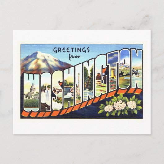 Oude groeten uit Washington State Briefkaart (Voorkant)