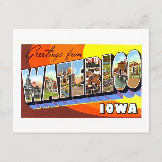 Oude groeten uit Waterloo, Iowa, Briefkaart (Voorkant)