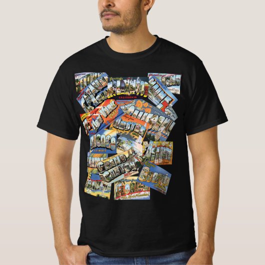 Oude Groeten Van ... Ansichtkaarten Collage T-shirt (Voorkant)