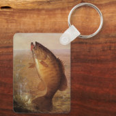 Oude grootbekbaars, sportvisserij sleutelhanger (Achterkant)