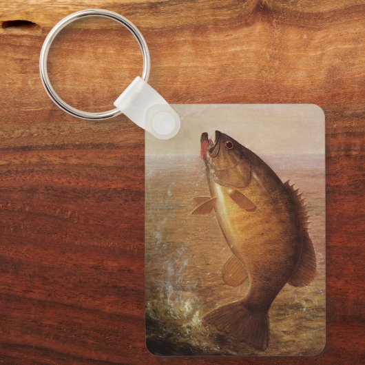 Oude grootbekbaars, sportvisserij sleutelhanger (Voorkant)