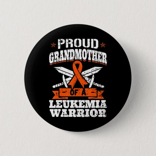 Oude grootmoeder van een leukemiekwachter ronde button 5,7 cm (Voorkant)