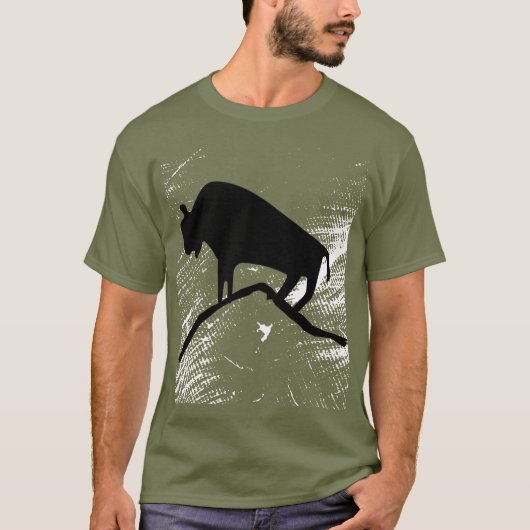Oude Grot Dierlijke Buffel T-shirt (Voorkant)