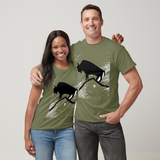 Oude Grot Dierlijke Buffel T-shirt (Unisex)
