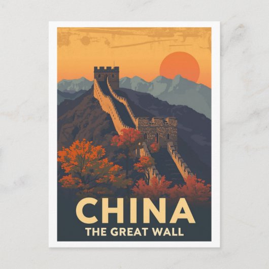 Oude Grote Muur van China Briefkaart (Voorkant)