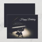 Oude grote piano gelukkige verjaardag feestdagenkaart (Voorkant / Achterkant)