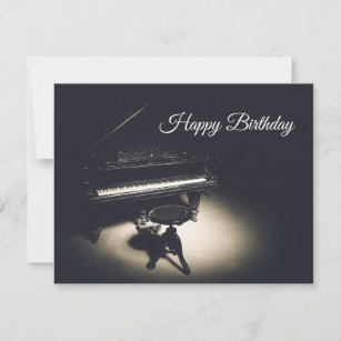 Oude grote piano gelukkige verjaardag feestdagenkaart