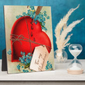 Oude grote rode bloedende hart Valentijn postkaart Fotoplaat (Zijkant)