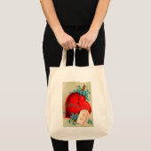 Oude grote rode bloedende hart Valentijns Postkaar Tote Bag (Voorkant (product))