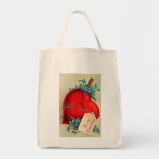 Oude grote rode bloedende hart Valentijns Postkaar Tote Bag (Voorkant)