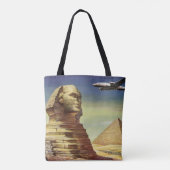 Oude Grote Sfinx van Gizeh, piramides van Egypte Tote Bag (Achterkant)