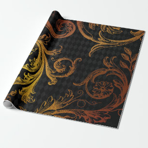 Oude Grunge Damast Cadeaupapier