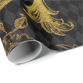 Oude Grunge Damast Cadeaupapier (Rol Hoek)