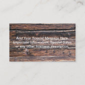 Oude Grunge Houten Textuur Carpenter Houtwerk Visitekaartje (Achterkant)