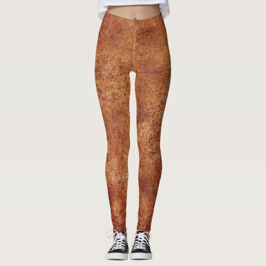 Oude Grunge rustieke metalen textuur Leggings (Voorkant)