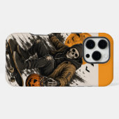 Oude Grunge Skelet Skateboarden Pompoen iPhone Hoesje (Achterkant horizontaal)