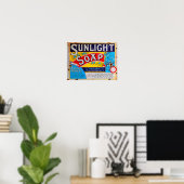 Oude  Grunge Sunlight Soap Sign Poster (Thuiskantoor)