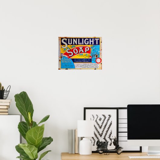 Oude Grunge Sunlight Soap Sign Poster (Thuiskantoor)