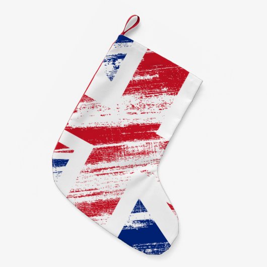 Oude  Grunge Vlag van Groot-Brittannië Kleine Kerstsok (Voorkant (Hangend))